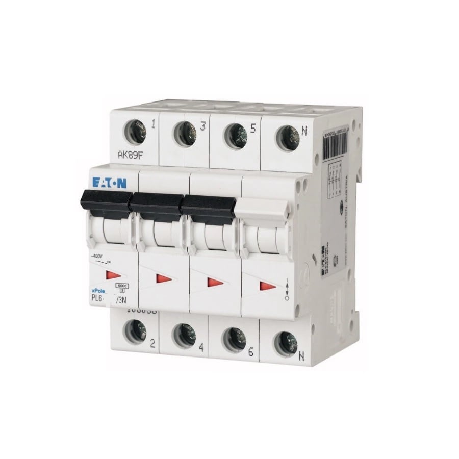 Siguranta automata modulara, PL6-C20/3N, 20A, Eaton